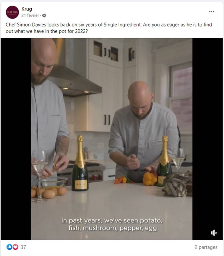 Krug Single Ingredient - Pré campagne Facebook